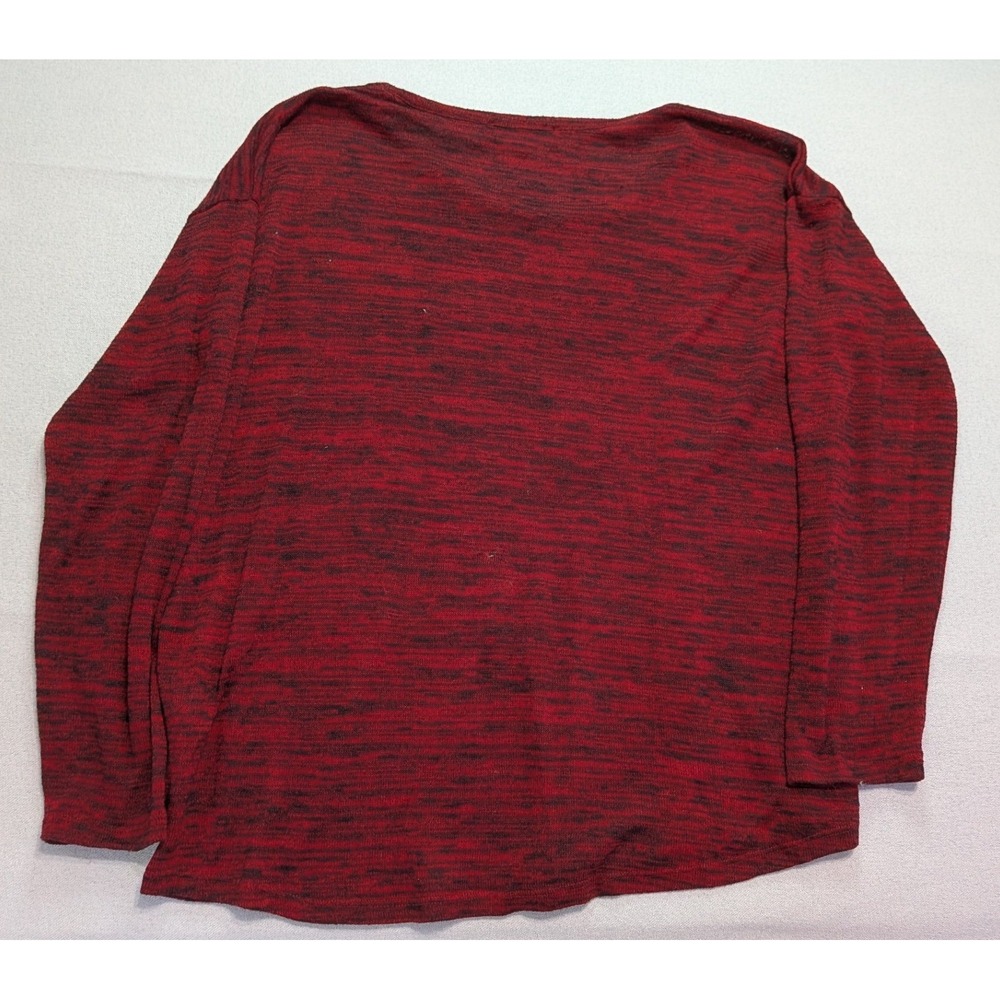 Jones New York Signature Knit Top Womens XL Red Space Dye Excellent Long Sleeve